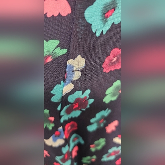 Betsey Johnson Navy Blue Pink Green Floral Halter Sleeveless Shift Dress Size 10 - Picture 14 of 14